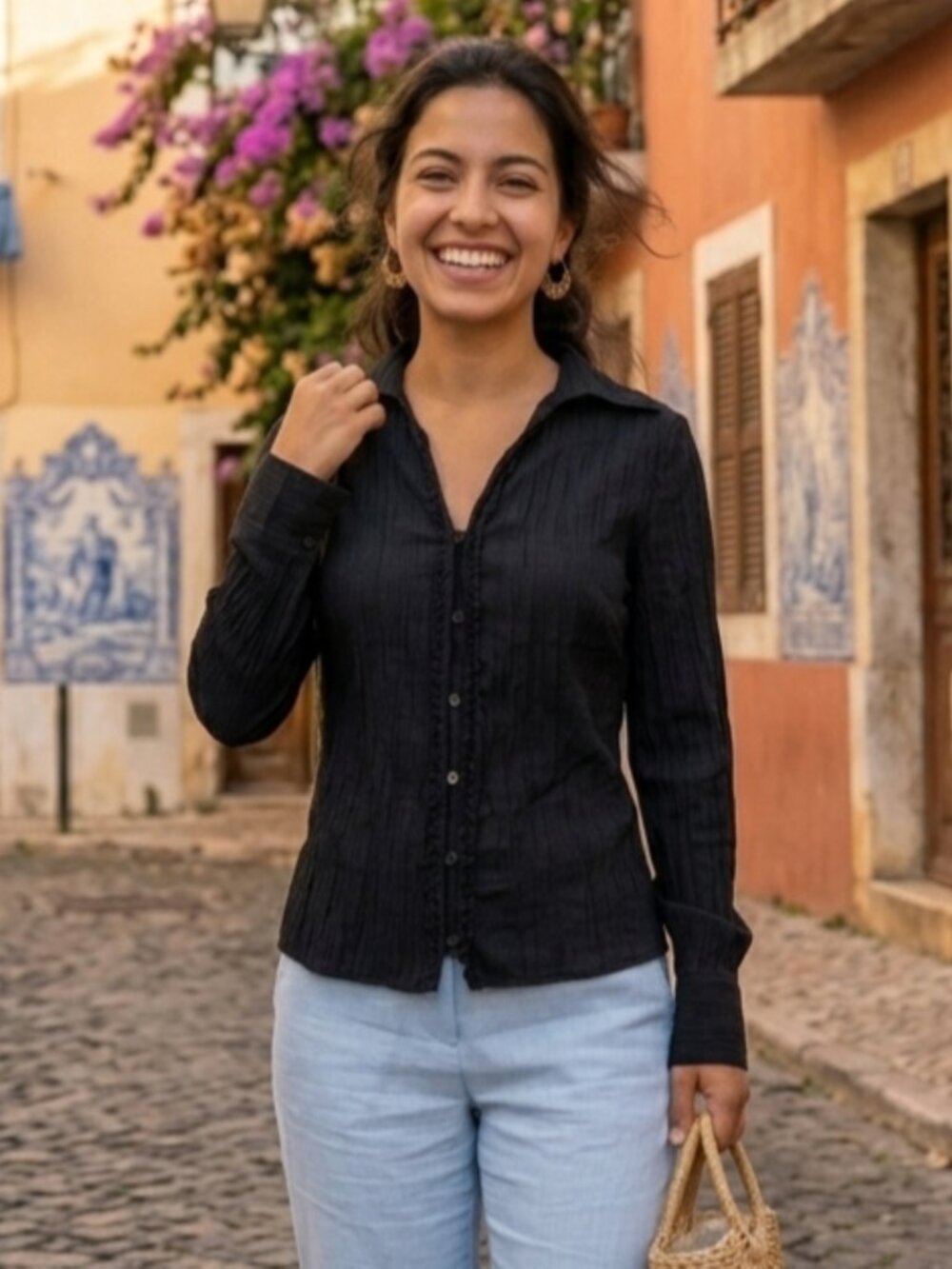 Linea Domani Black Blouse